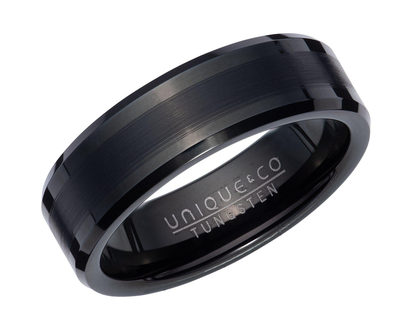 Unique & Co Flat Black Tungsten Ring - Rococo Jewellery