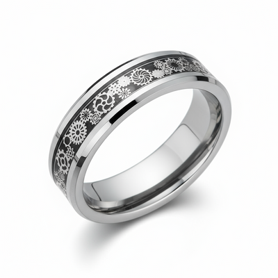 Tungsten Carbide Ring With Black Carbon Fiber