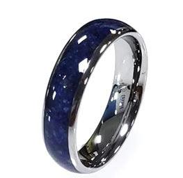 Unique & Co Tungsten Ring with Lapis Lazuli - Rococo Jewellery