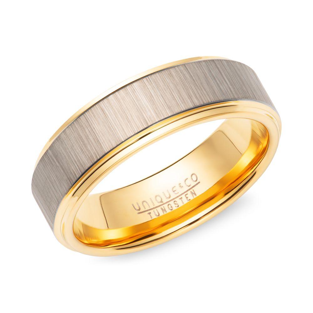 Unique & Co Flat Shaped Mixed Metal Tungsten Ring - Rococo Jewellery