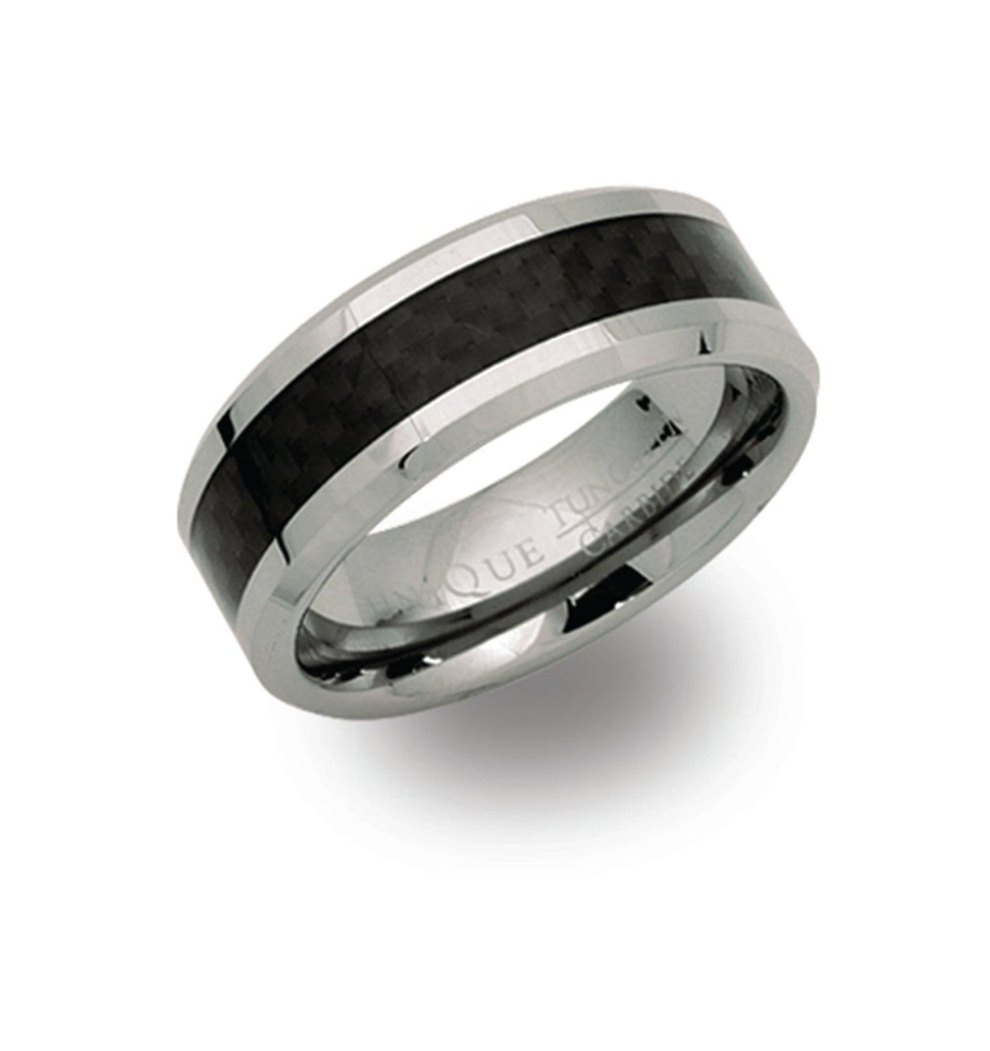 Unique & Co Black Carbon Fibre Tungsten Ring - Rococo Jewellery