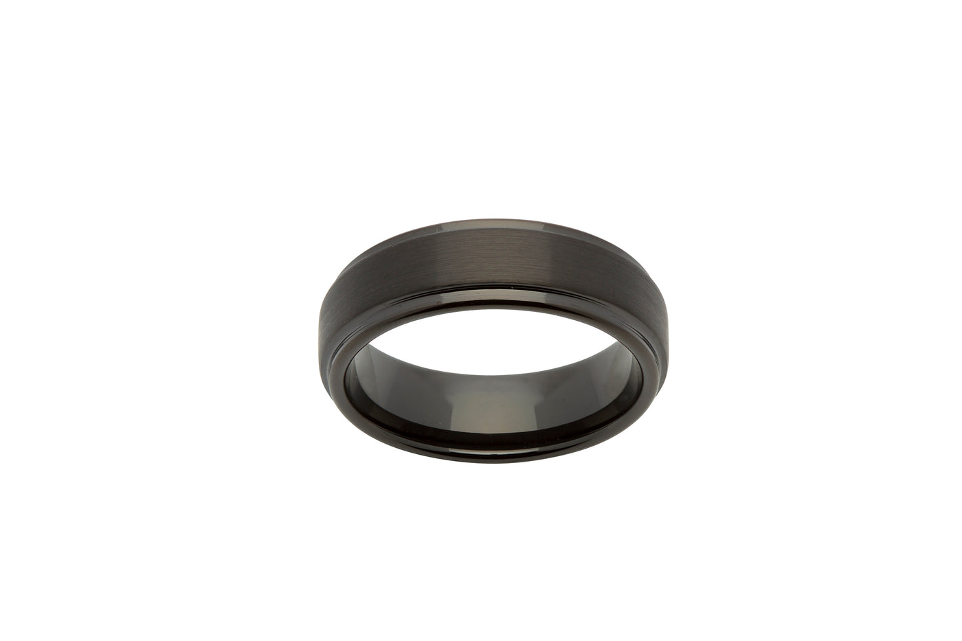 7mm Tungsten Ring with Matt Black IP