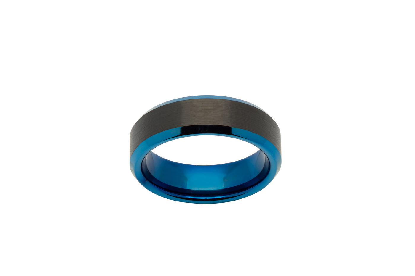 Tungsten Ring with Blue Black IP