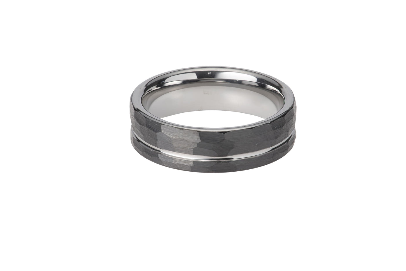 Hammered Black Tungsten Ring
