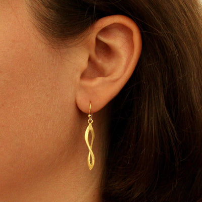 Gold Brushed Infinity Twist Earrings - Rococo Jewellery