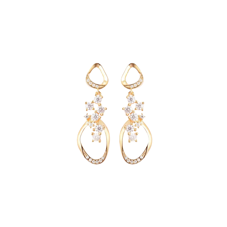 Lucy Q Gold Vermeil White Topaz Volcan Drop Earrings