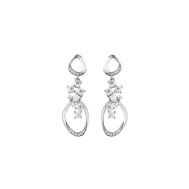 Lucy Q Sterling Silver White Topaz Volcan Drop Earrings