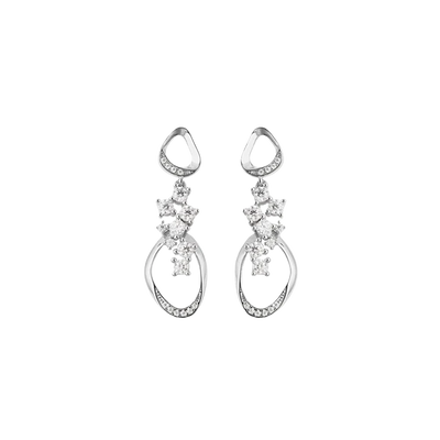 Lucy Q Sterling Silver White Topaz Volcan Drop Earrings