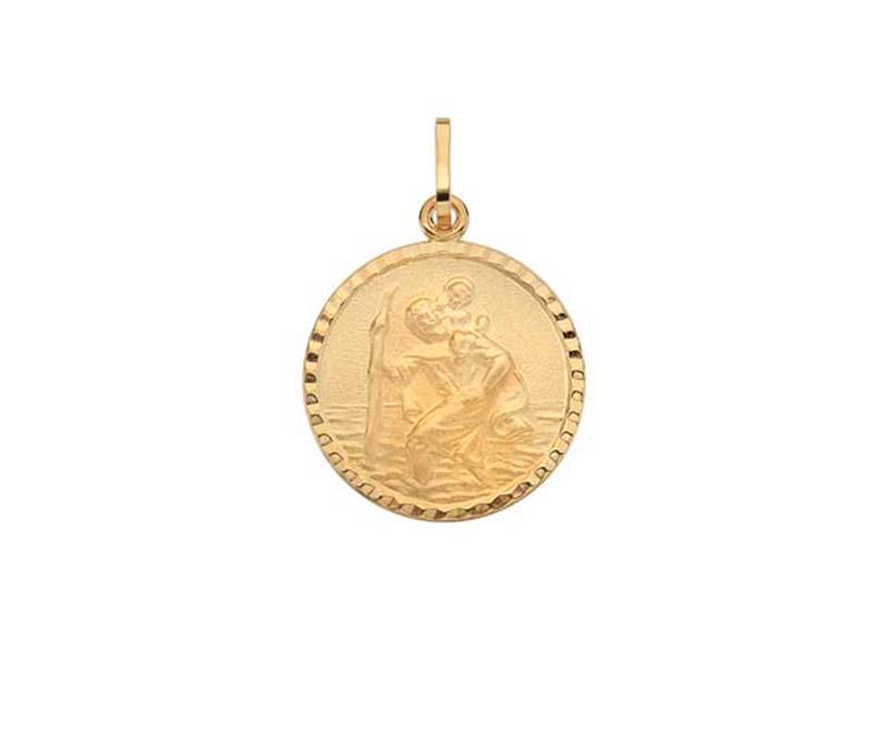 9ct Gold Saint Christopher Pendant - Rococo Jewellery