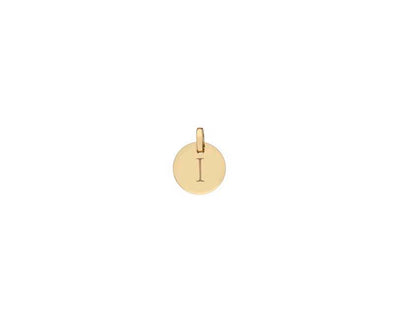 9ct Gold Small Initial Disc Charms - Rococo Jewellery