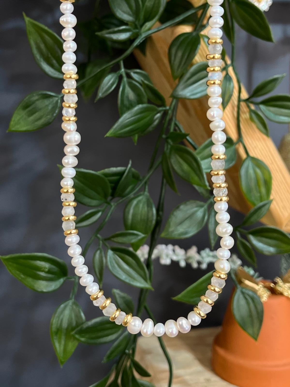 Yaron Morhaim Pearl and Moonstone Necklace