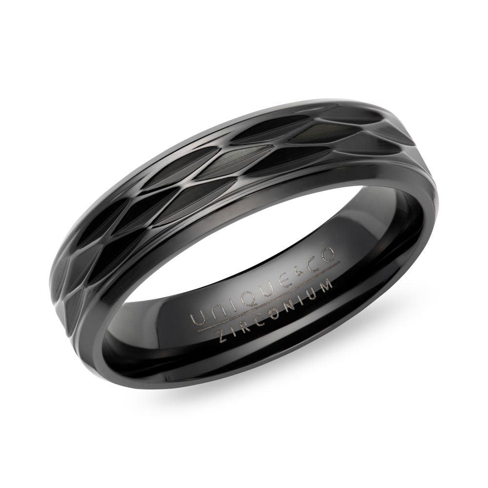 Unique & Co Black Diamond Cut Zirconium Ring - Rococo Jewellery
