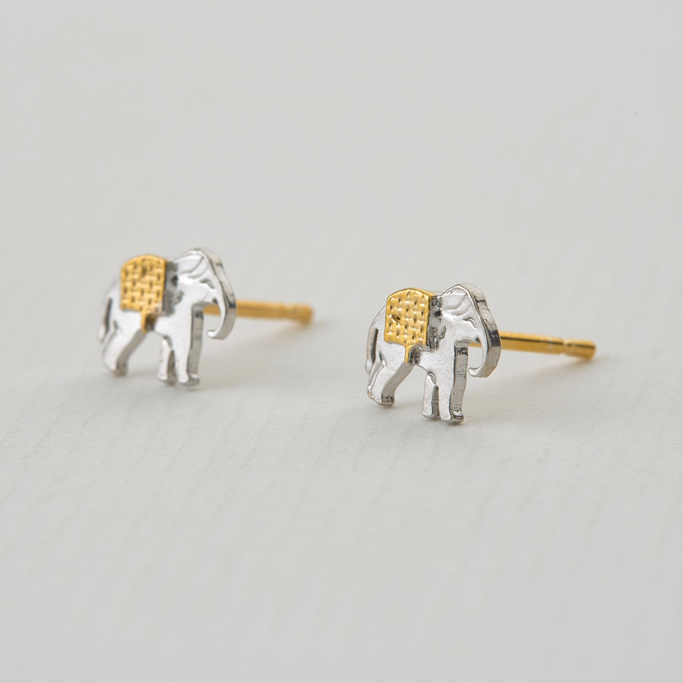 Alex Monroe Marching Elephant Stud Earrings