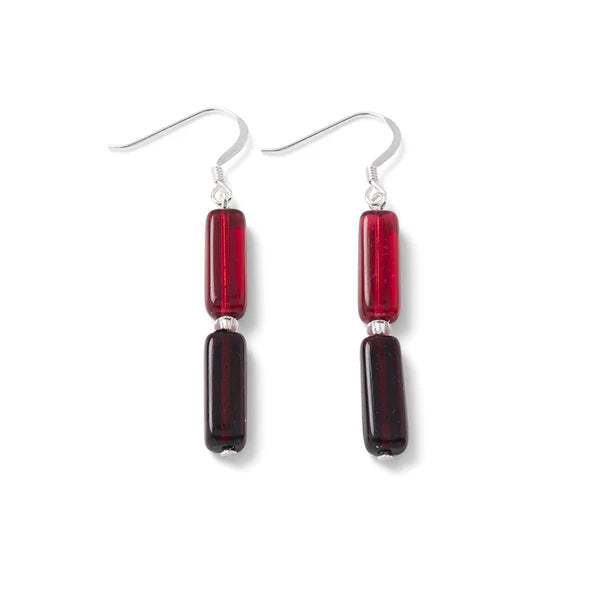 Carrie Elspeth Red Autumn Elements Beaded Earrings