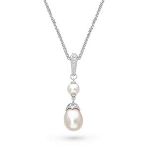 Kit Heath Sterling Silver Astoria Glitz Twin Pearl Necklace - Rococo Jewellery