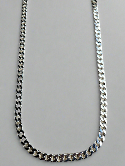 46cm Sterling Silver Flat Curb Chain Necklace