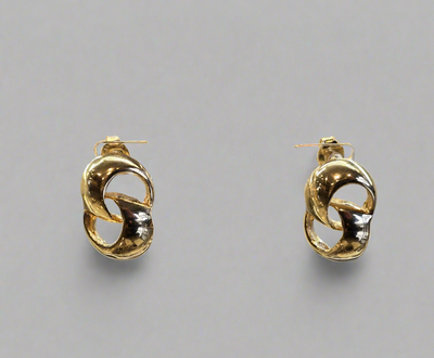 Gold Vermeil Double Loop Stud Earrings