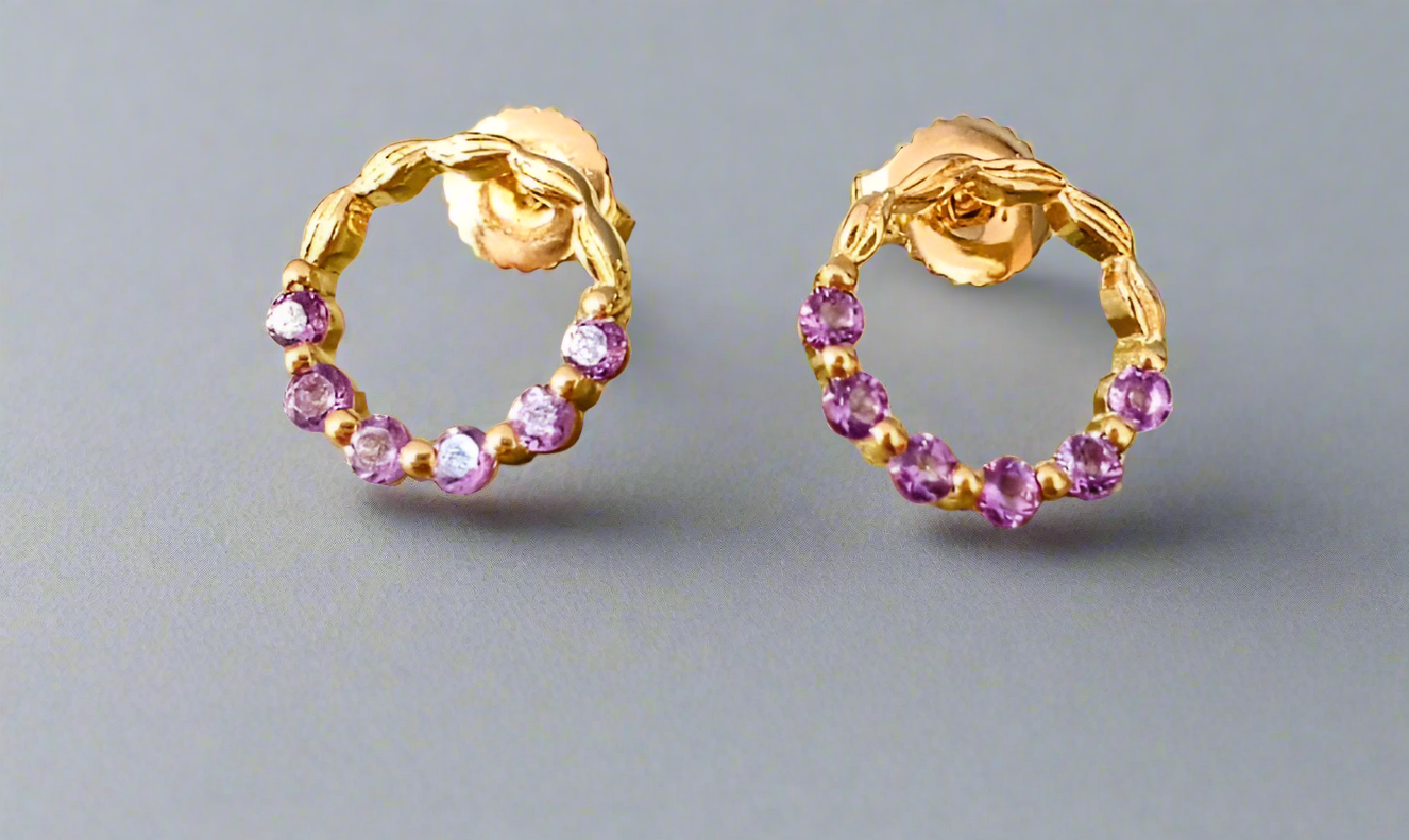 Unique & Co Gold Vermeil Amethyst Earrings