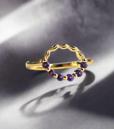Unique & Co Gold Vermeil Amethyst Ring