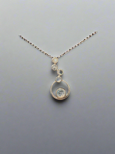 Staggered Rainbow Moonstone Pendant