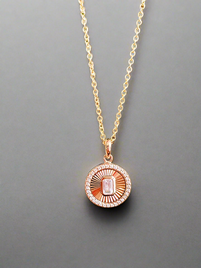 Unique & Co Gold Vermeil Cubic Zirconia Pendant Necklace