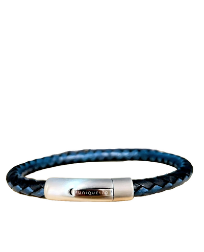 Unique & Co Black and Water Blue Leather Bracelet