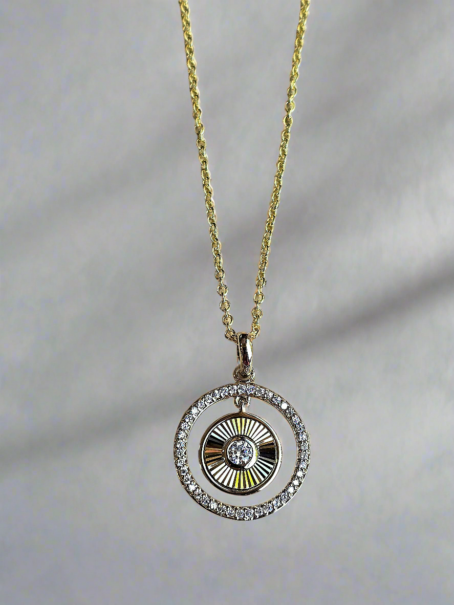 Unique & Co Gold Vermeil Cubic Zirconia Pendant Necklace