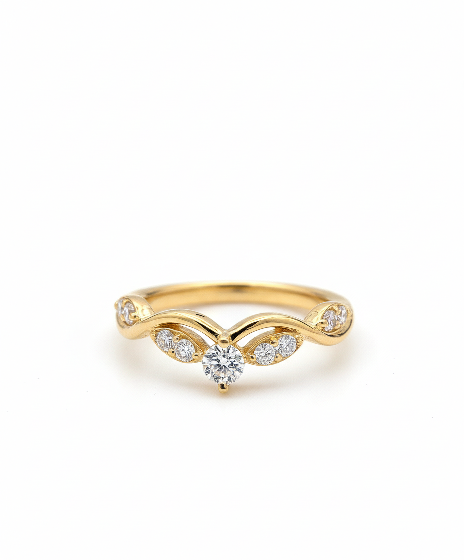 9ct Yellow Gold Diamond Ring