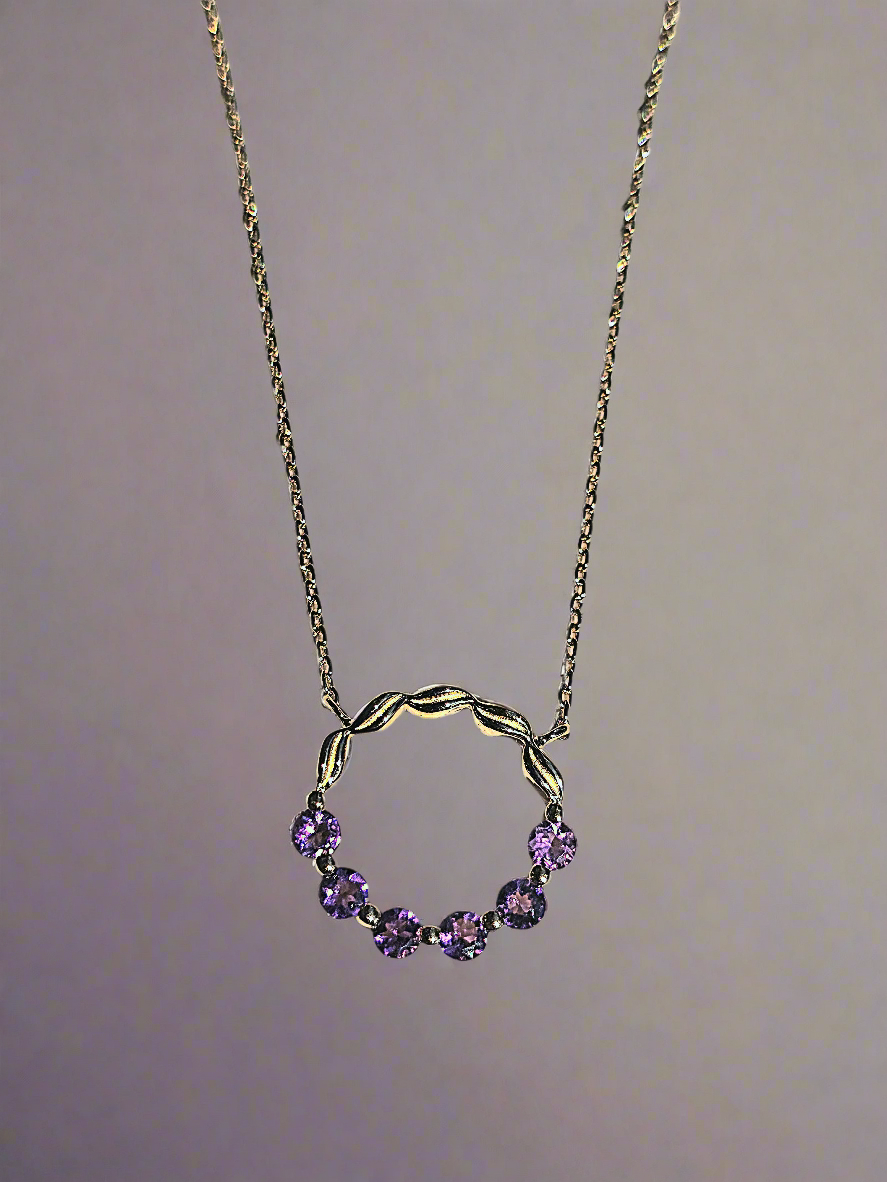 Unique & Co Gold Vermeil Amethyst Pendant Necklace