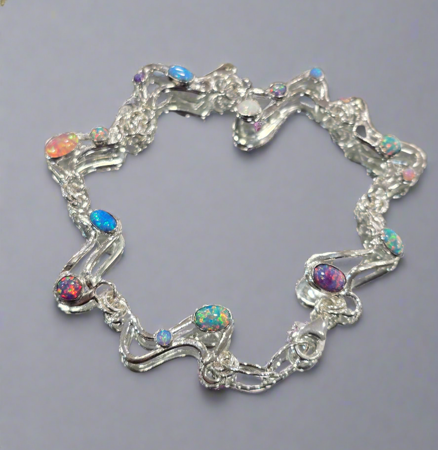 Lavan Sterling Silver Multi-Stone Opal Bracelet