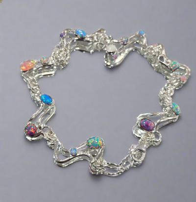 Lavan Sterling Silver Multi-Stone Opal Bracelet