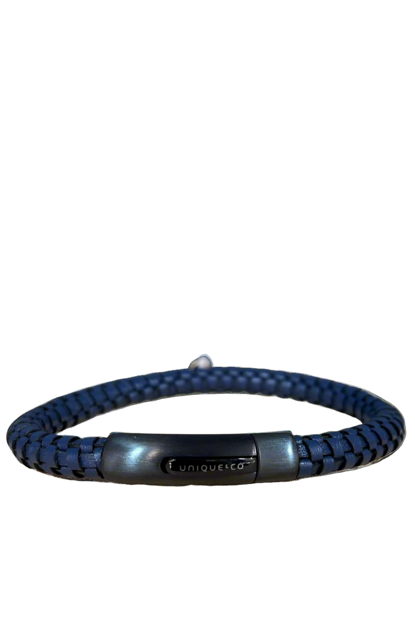 Unique & Co Navy Blue Leather Bracelet