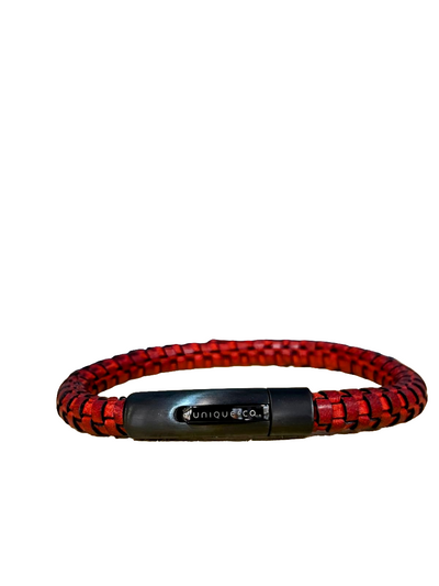 Unique & Co Antique Red Leather Bracelet