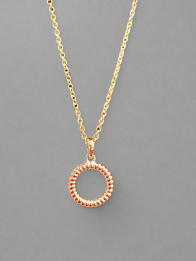 Unique & Co Gold Vermeil Circle Pendant Necklace