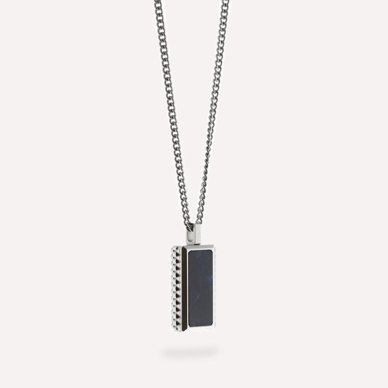 Stainless Steel Black Onyx Pendant Necklace