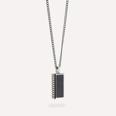 Stainless Steel Black Onyx Pendant Necklace