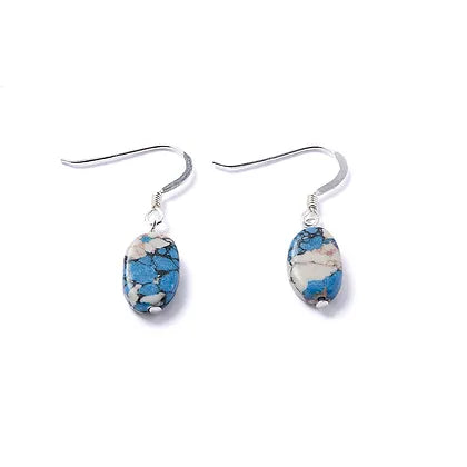 Carrie Elspeth Cobalt Marbled Ceramic Ovals Earrings