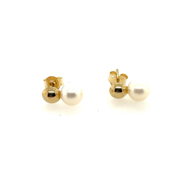 9ct Gold Bobble Pearl Stud Earrings