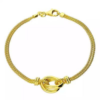 18ct Gold Plated Entwined Knotted Rings Bracelet