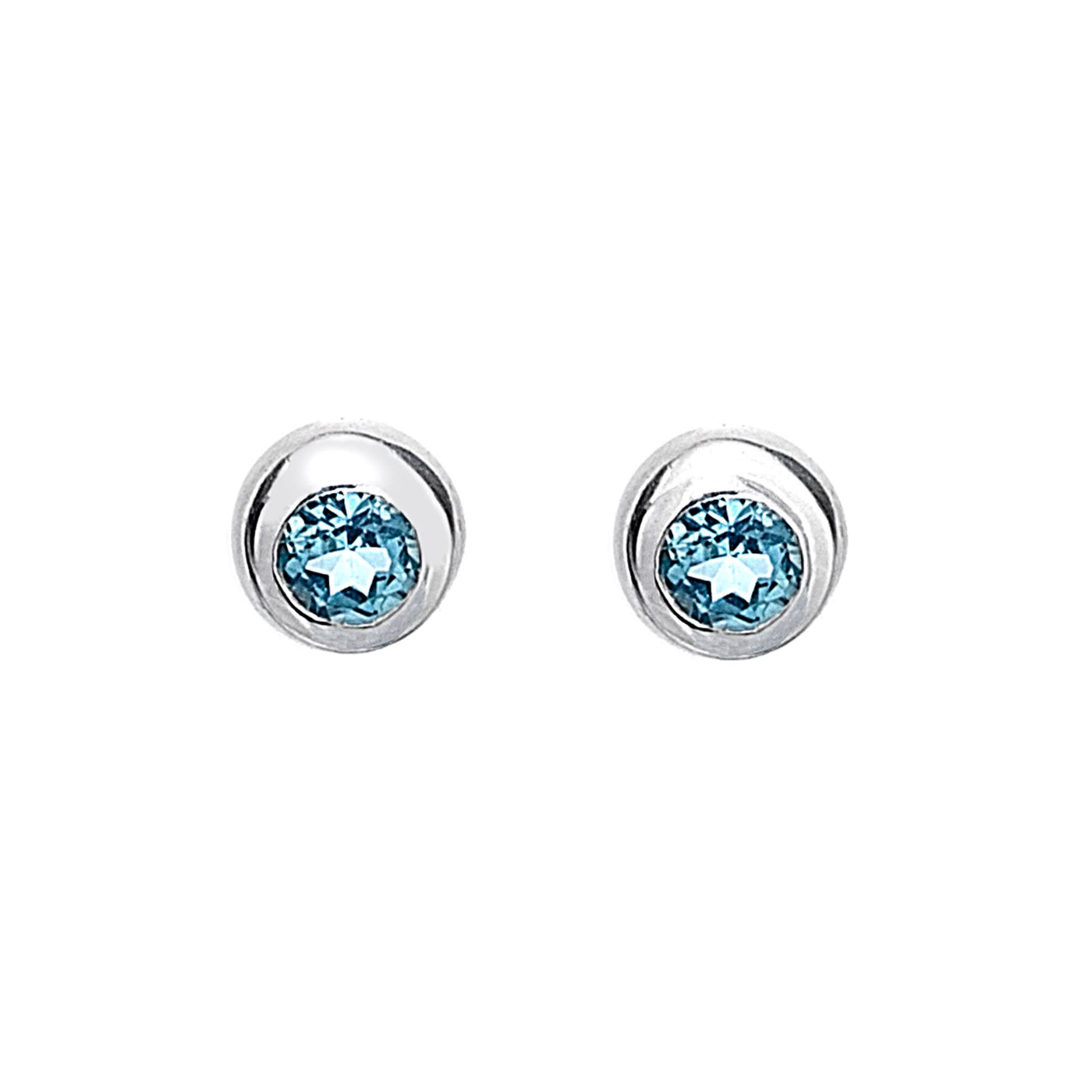 Sterling Silver Blue Topaz Stud Earrings