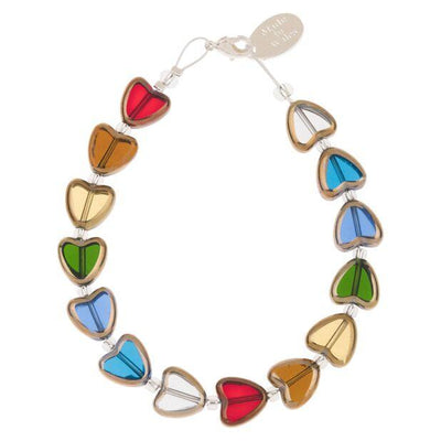 Carrie Elspeth Gold Edged Hearts Bracelet - Rococo Jewellery