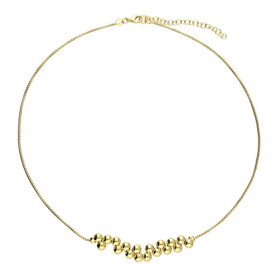 18ct Gold Plated Silver Central Double Bead Necklace