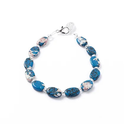 Carrie Elspeth Cobalt Marbled Ceramic Ovals Bracelet