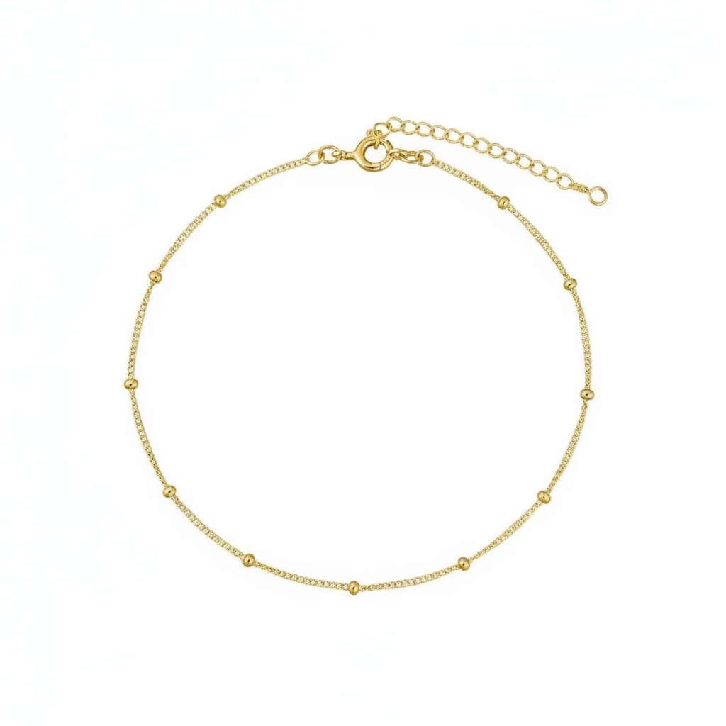 10ct Gold Plated Sterling Silver Satellite Curb Necklace
