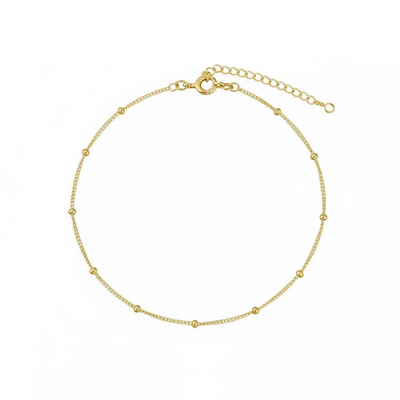 10ct Gold Plated Sterling Silver Satellite Curb Necklace