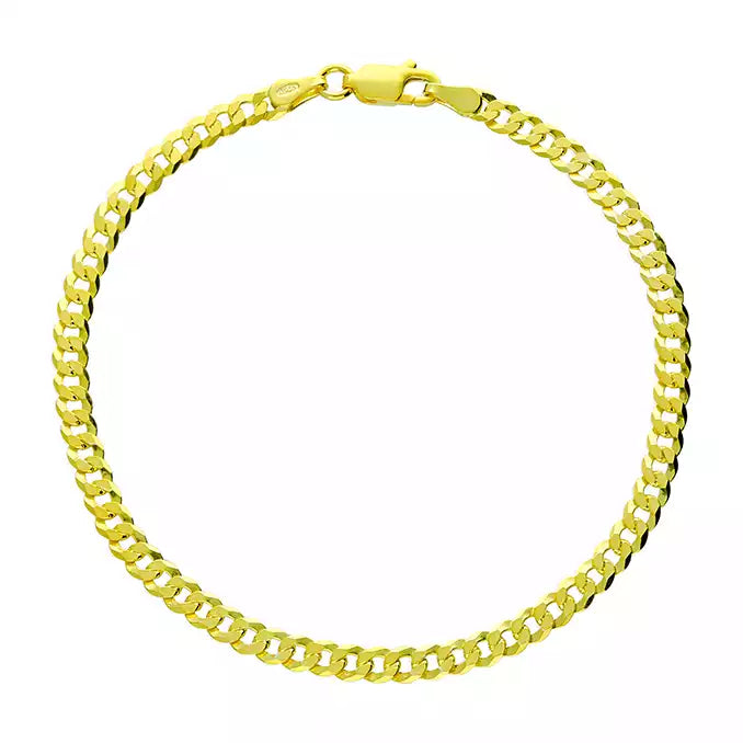 18ct Gold Vermeil Flat Curb Bracelet