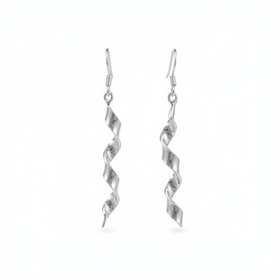 Sterling Silver Curly Drop Earrings