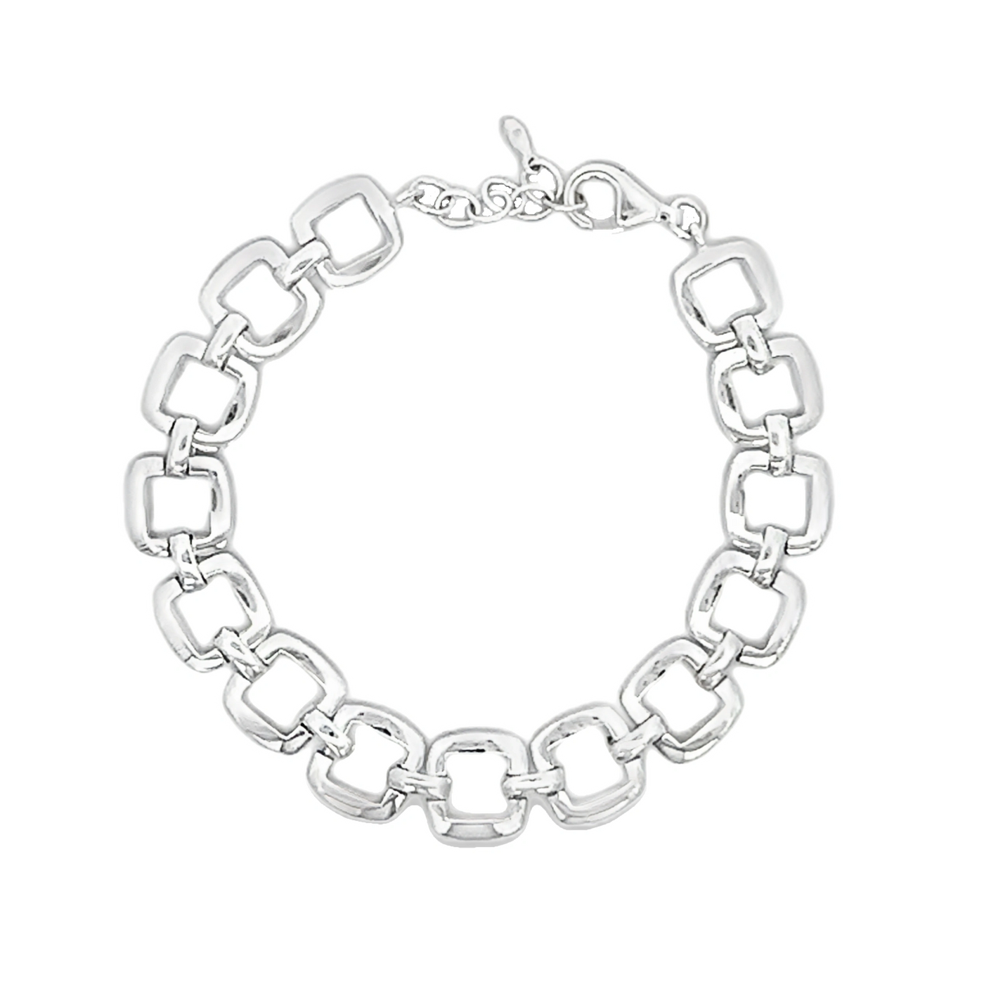 Sterling Silver Open Cushion Bracelet