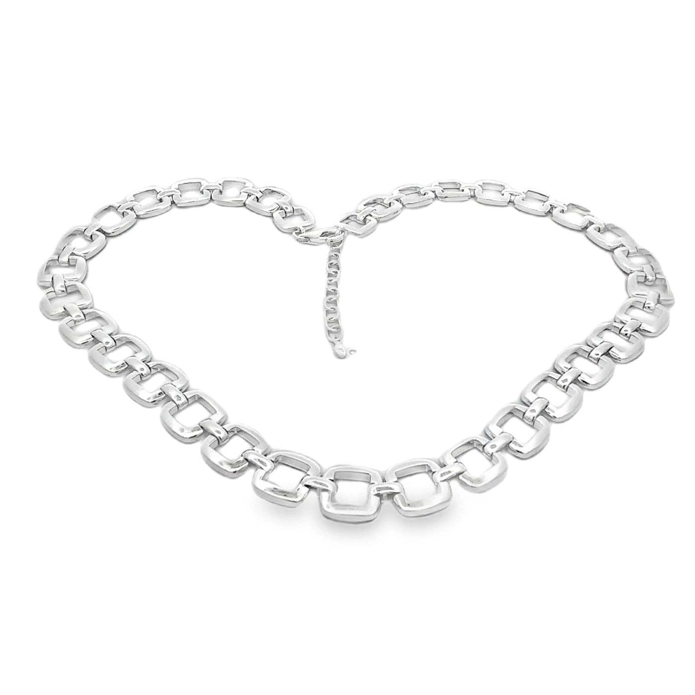 Sterling Silver Open Cushion Necklace