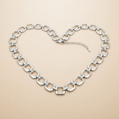 Sterling Silver Open Cushion Necklace